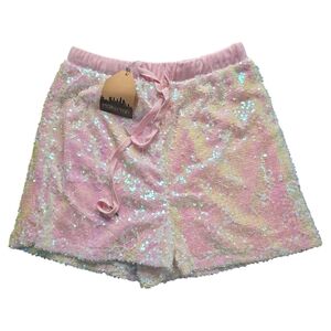 NWT Main strip Pink Sequin High Waist Shorts